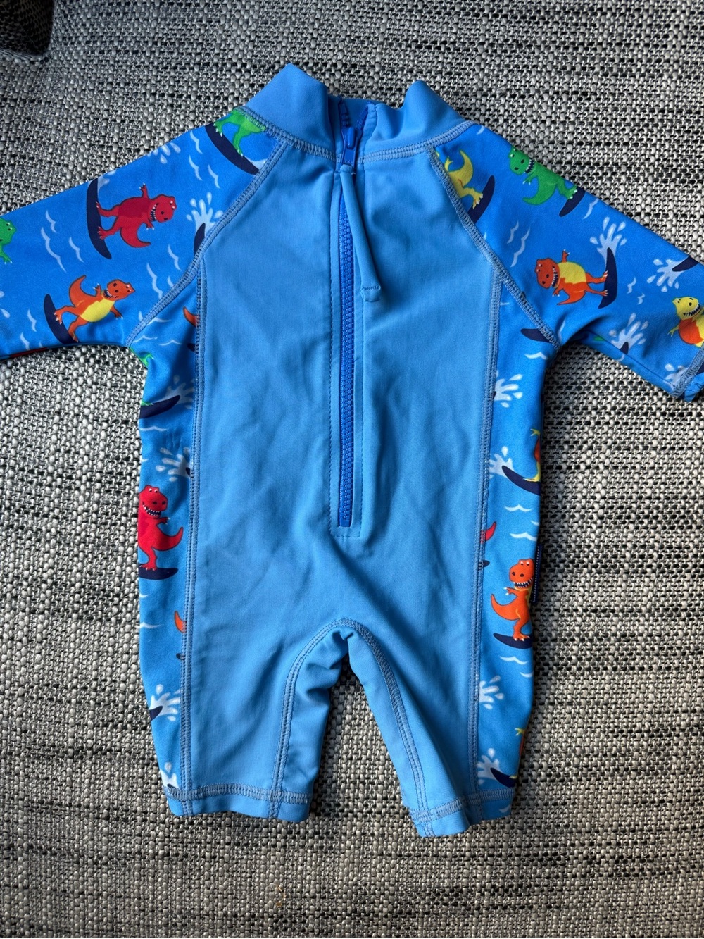 Jojo Maman Bebe Dino Appliqué One Piece Rash Guard 0-6m - Picture 3 of 4